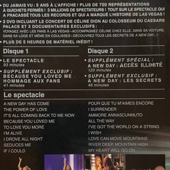 π2/$20πSEALED - Celine Dion: A New Day - Live in Las Vegas DVD - French - Picture 4 of 4